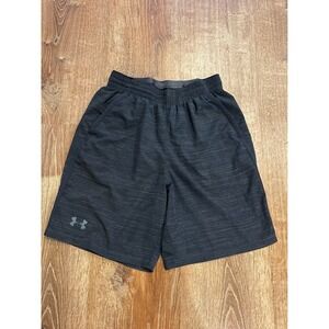 Under Armour Mens HeatGear Space Dye Athletic Shorts Gray Black Size Small